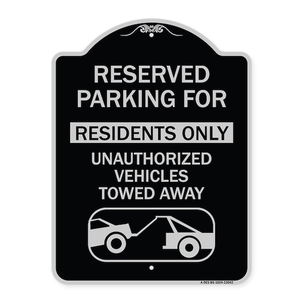 Reserved Parking Reserved Parking for Residents Only Unauthorized Vehicles Towed Away, BS-1824-23042